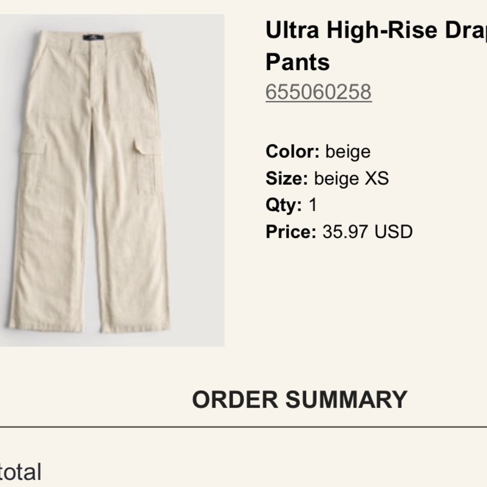 Hollister Linen Cargo Pant
